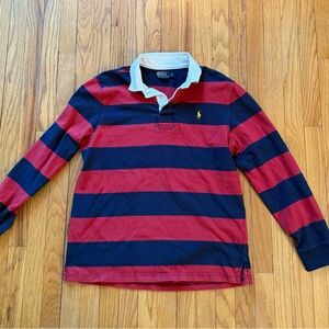 Vintage Ralph Lauren Red and Navy Rugby Shirt